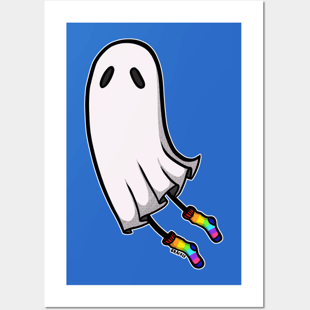 Rainbow Socks Ghost Wall Art by Jan Grackle